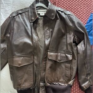 L.L. Bean Men’s Leather Aviator Bomber Jacket